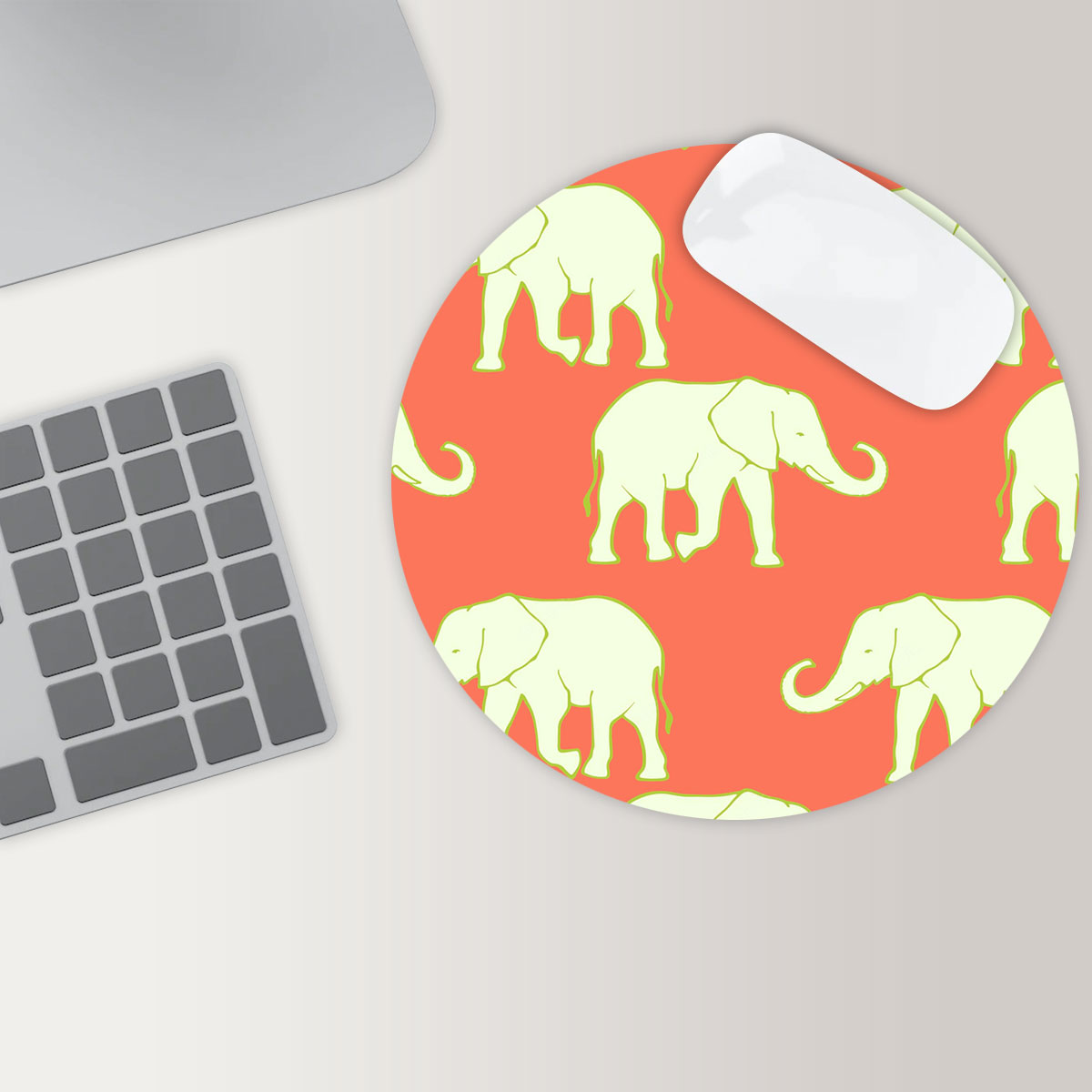 African Elephant Round Mouse Pad 6