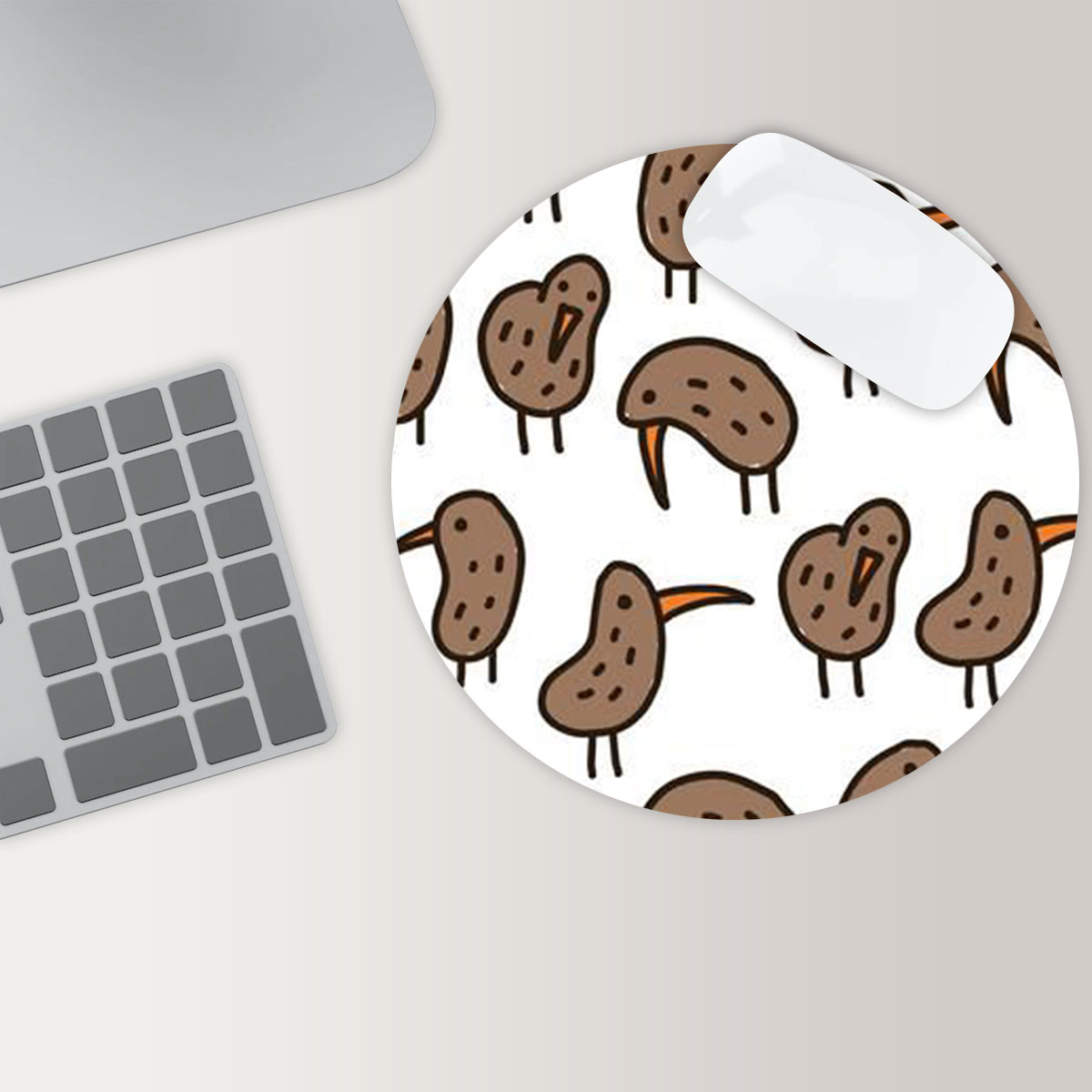 Cartoon Family Kiwi Bird Round Mouse Pad 6