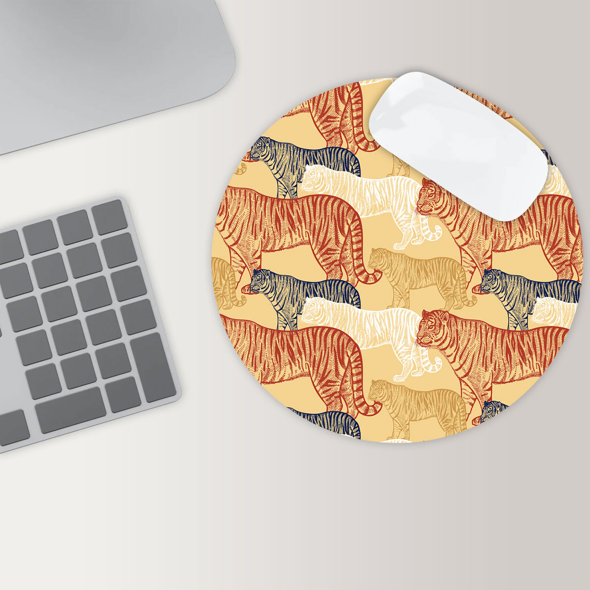 Colorful African Tiger Round Mouse Pad 6