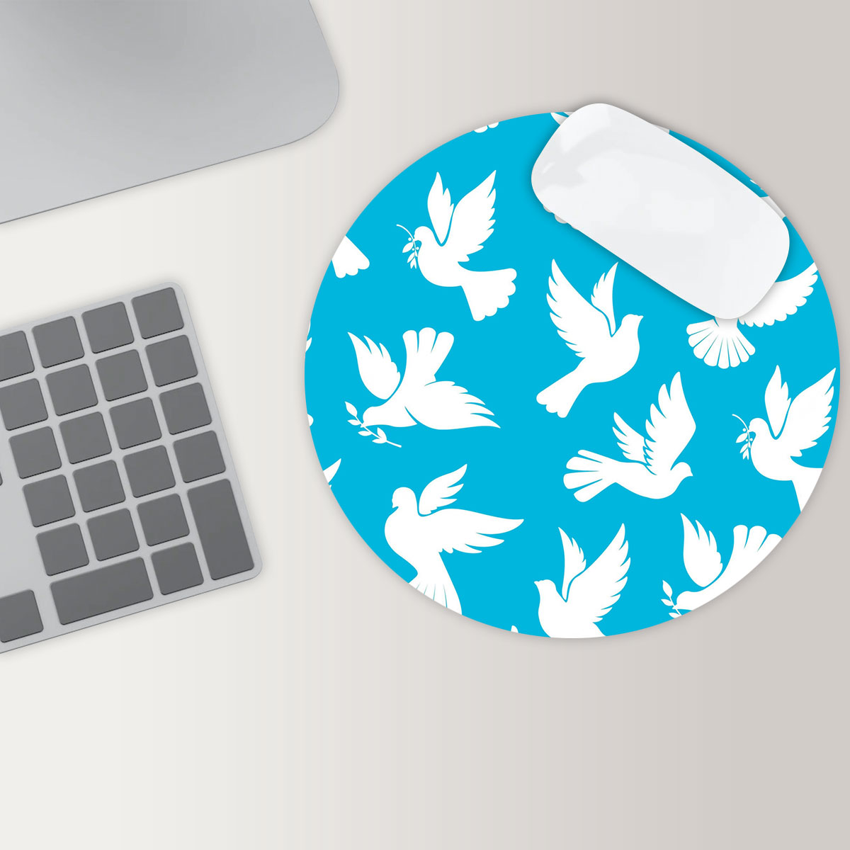 Flying Dove Peace Round Mouse Pad 6