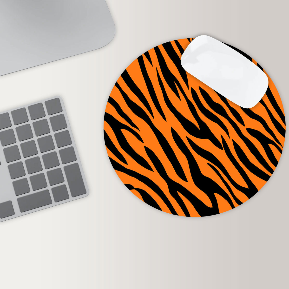 Tiger Skin Round Mouse Pad 6