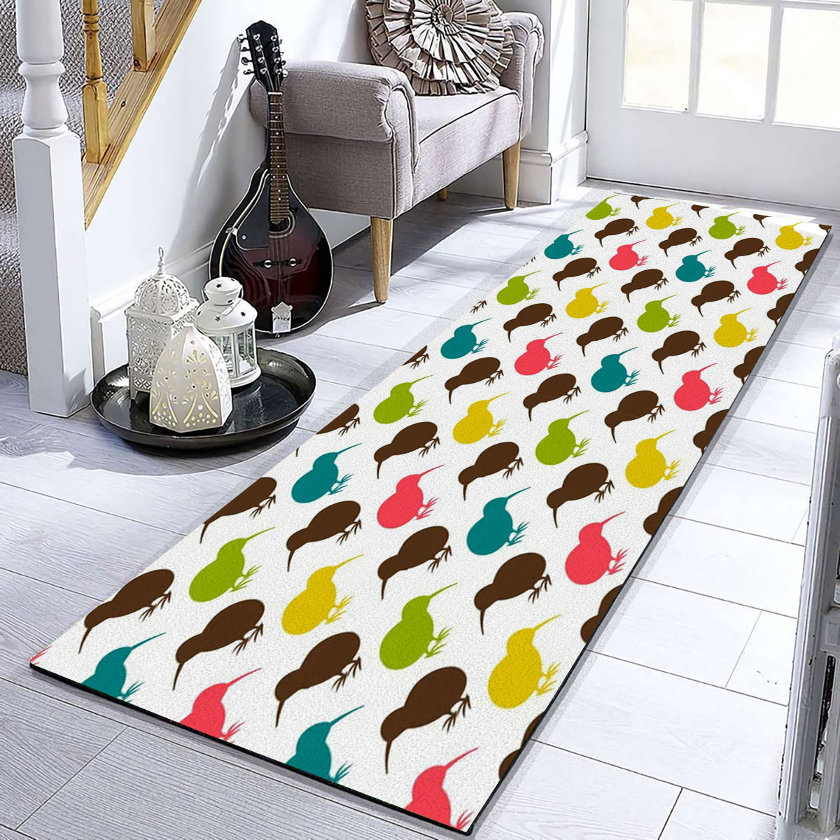 Multiple Colors Kiwi Bird Monogram Runner Carpet 6