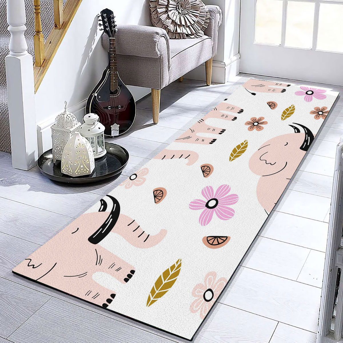 Pink African Elephant Runner Carpet 6
