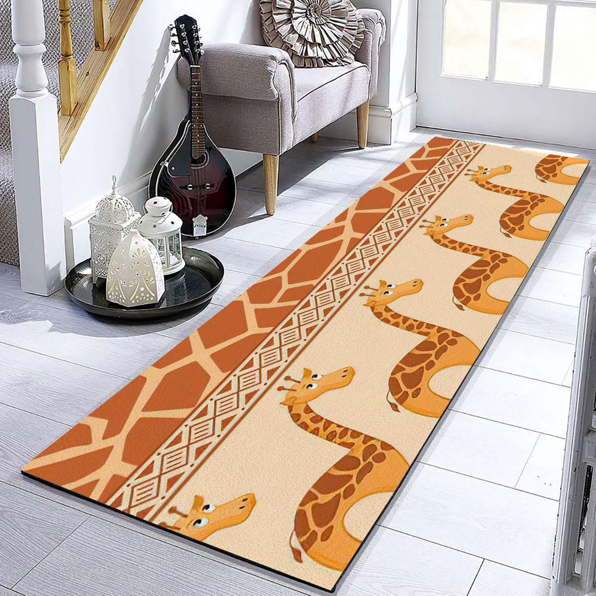 Vintage Giraffe Runner Carpet 6