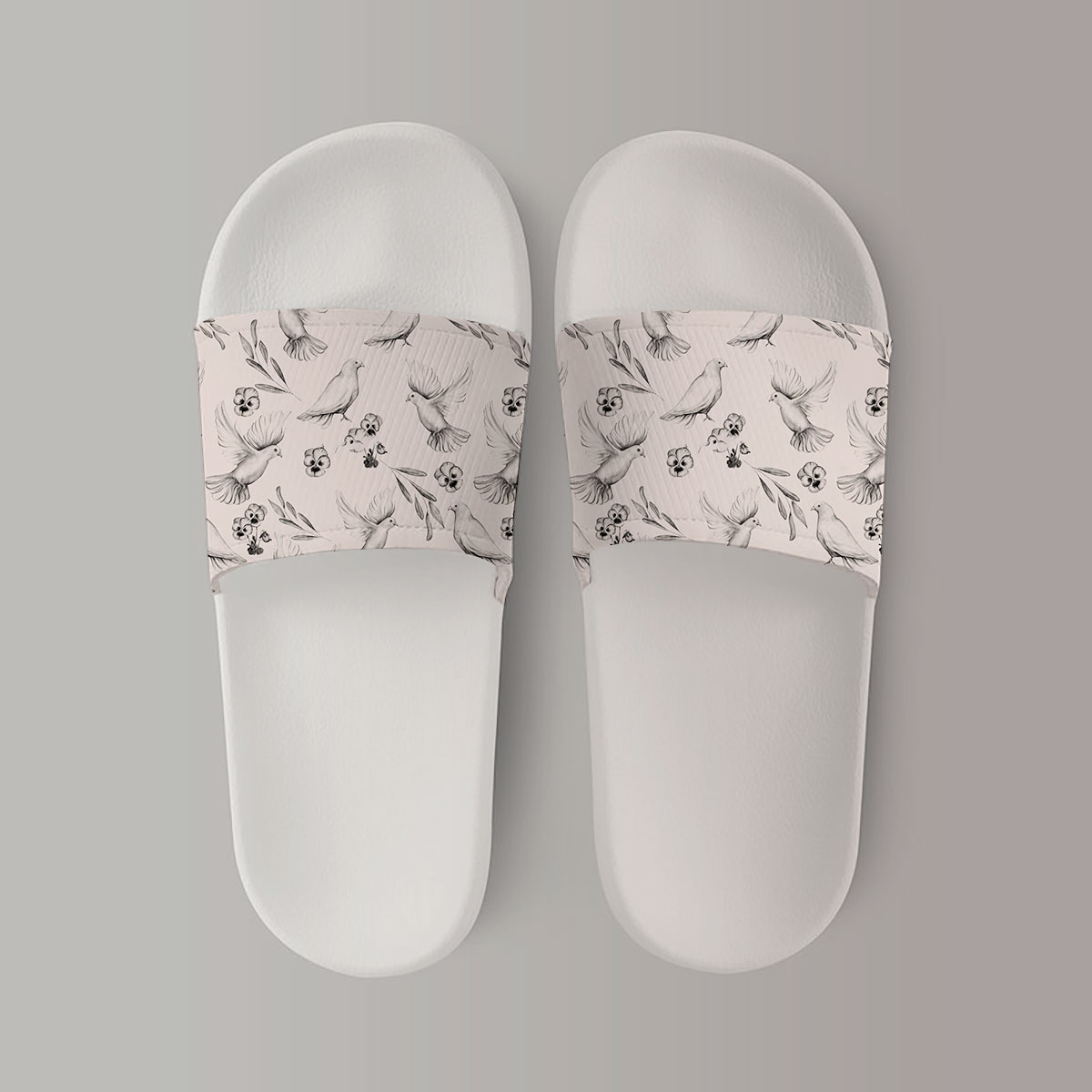 Hand Draw Floral Dove Sandal 6
