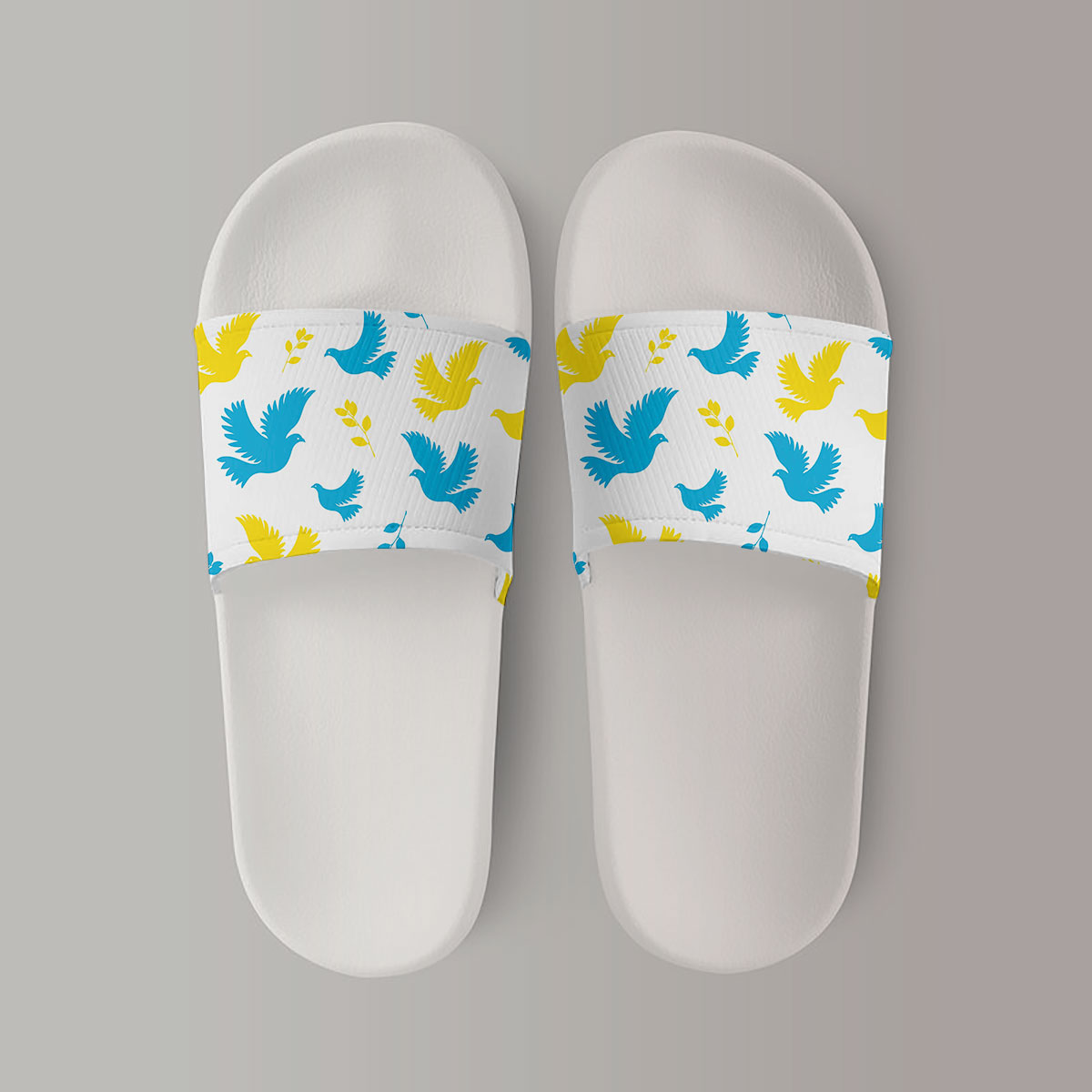 Peace Blue Yellow Dove Flyings Sandal 6