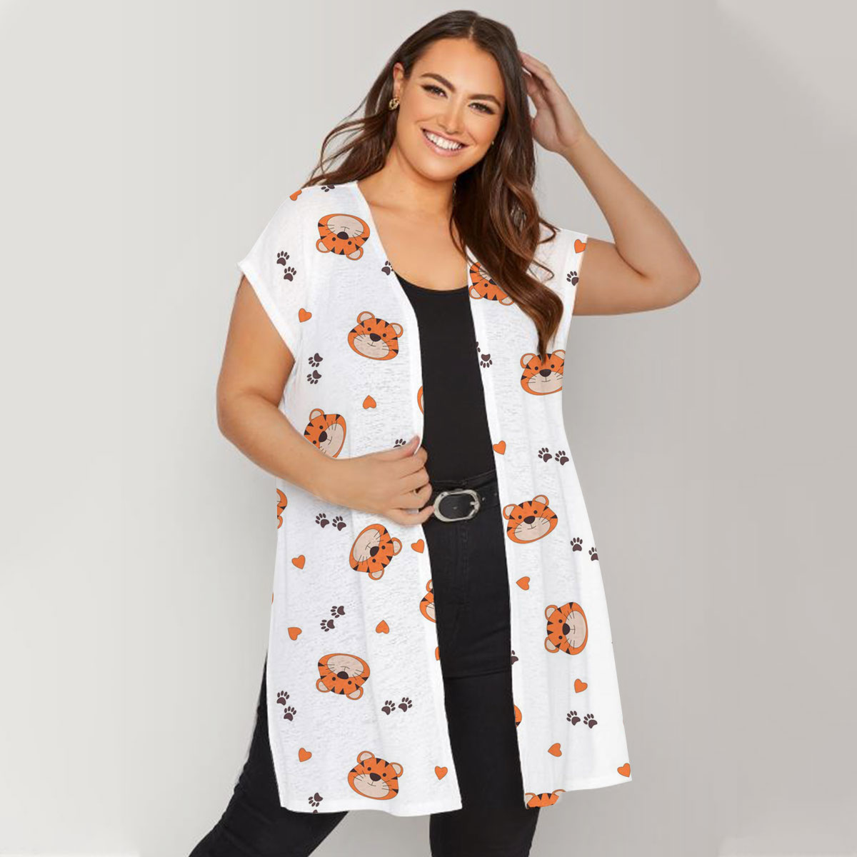 Tiger Heart And Paw Short Sleeve Cardigan 6