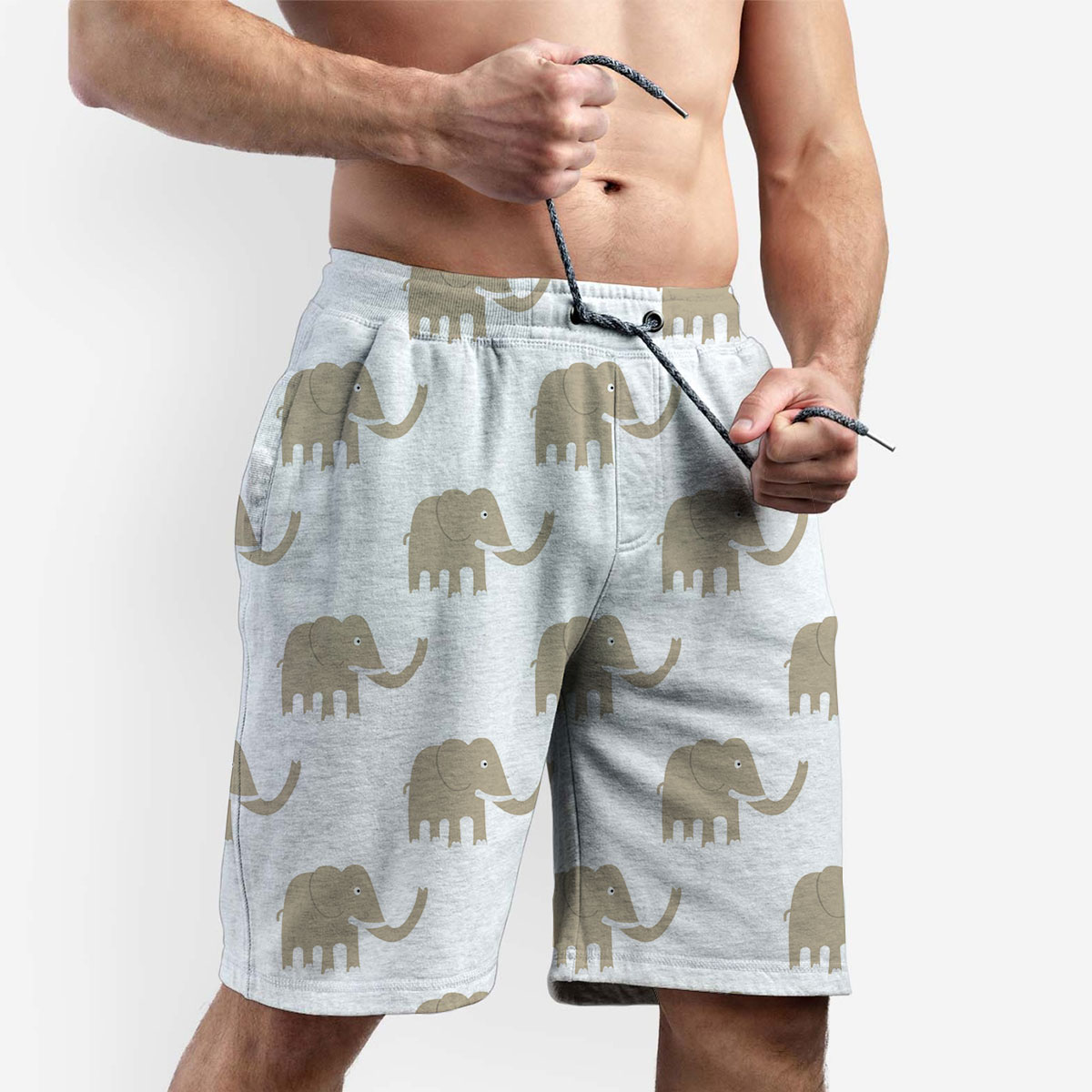 Cartoon Standing African Elephant Shorts 6