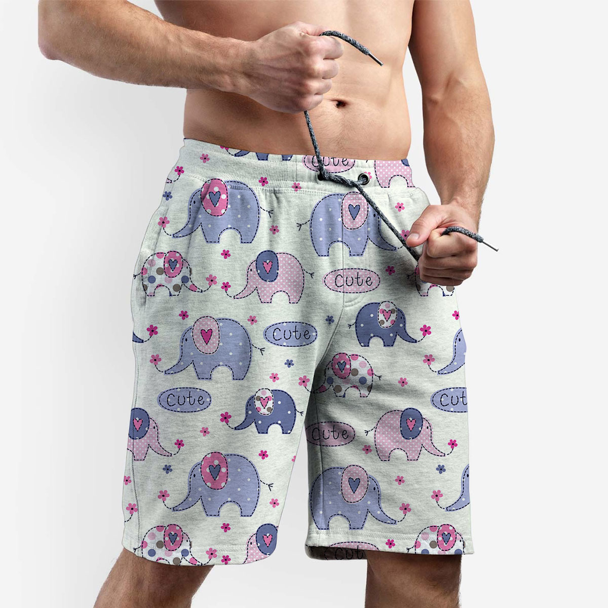Cute Purple Asian Elephant Shorts 6