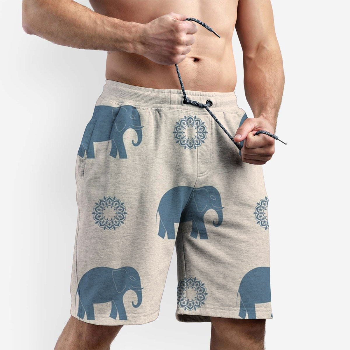 Flower Asian Elephant Monogram Shorts 6