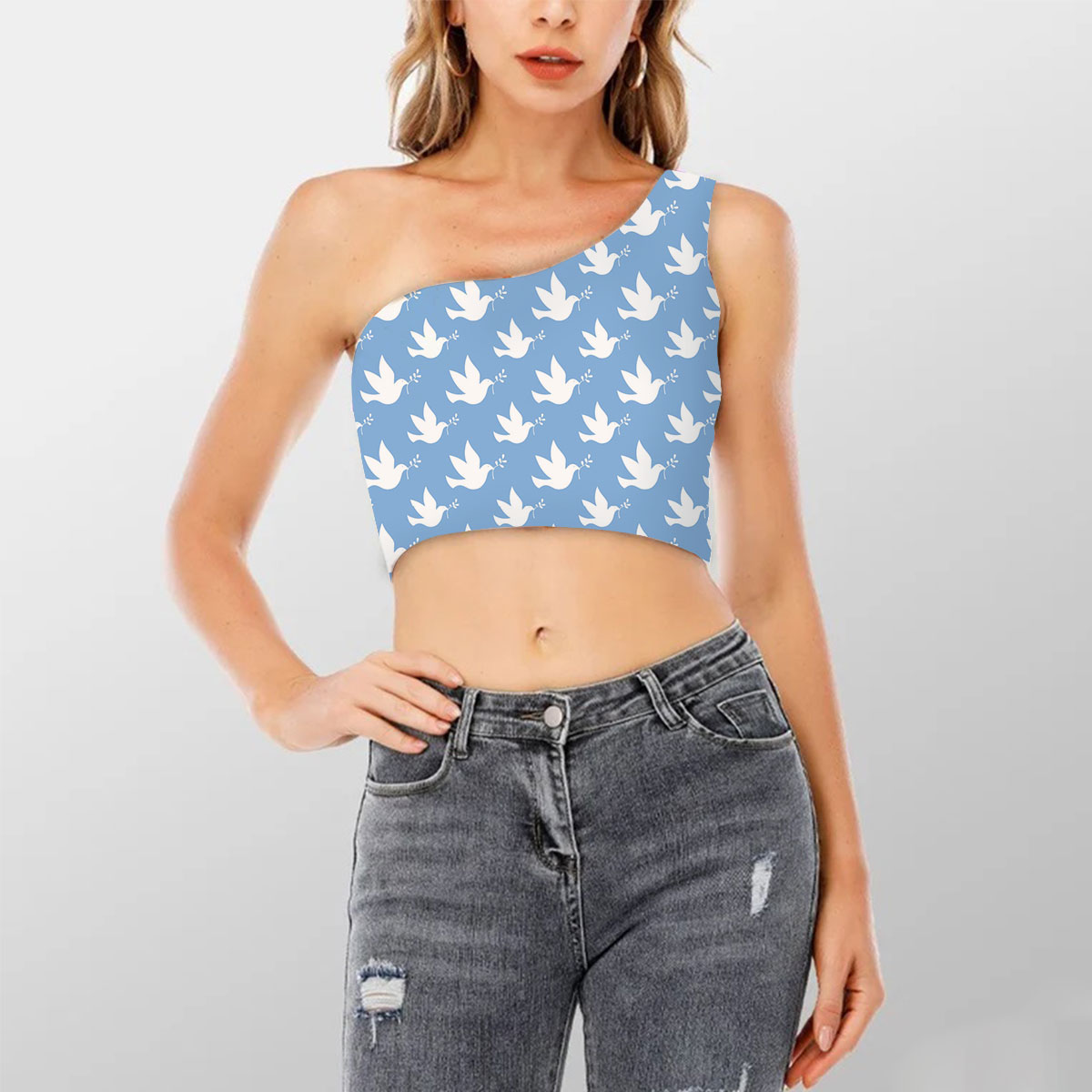 Peace Dove Shoulder Cropped Top 6