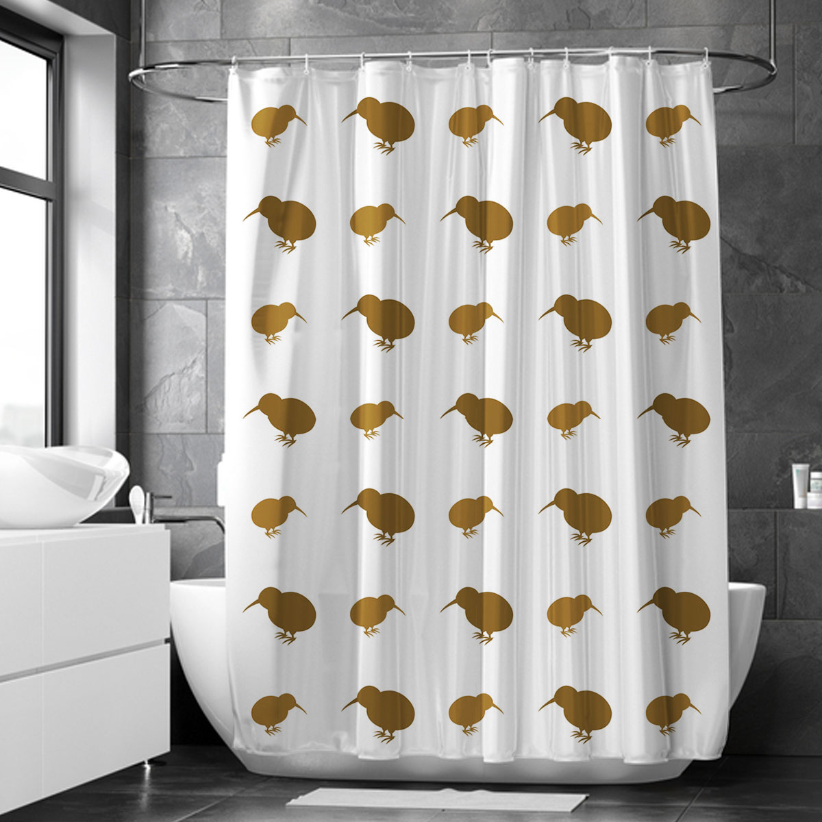 Big And Little Kiwi Bird Shower Curtain 6