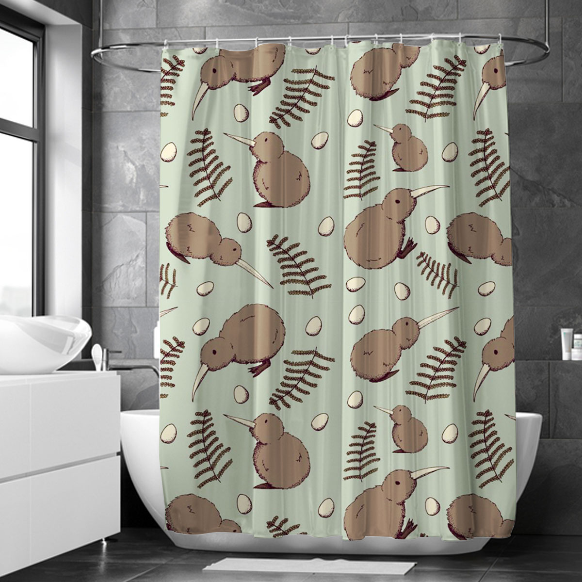 Big And Small Kiwi Bird Shower Curtain 6