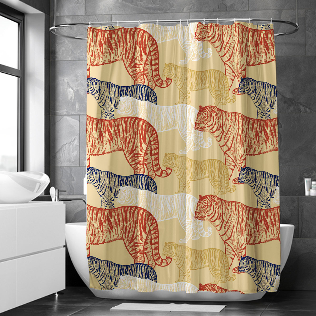 Colorful African Tiger Shower Curtain 6