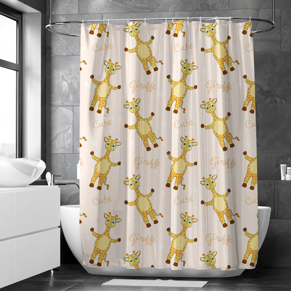 Cute Giraffe Shower Curtain 6