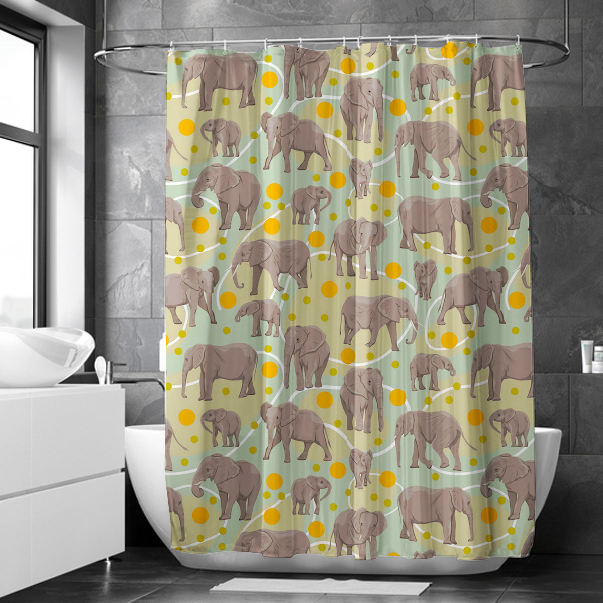 Dessert African Elephant Shower Curtain 6