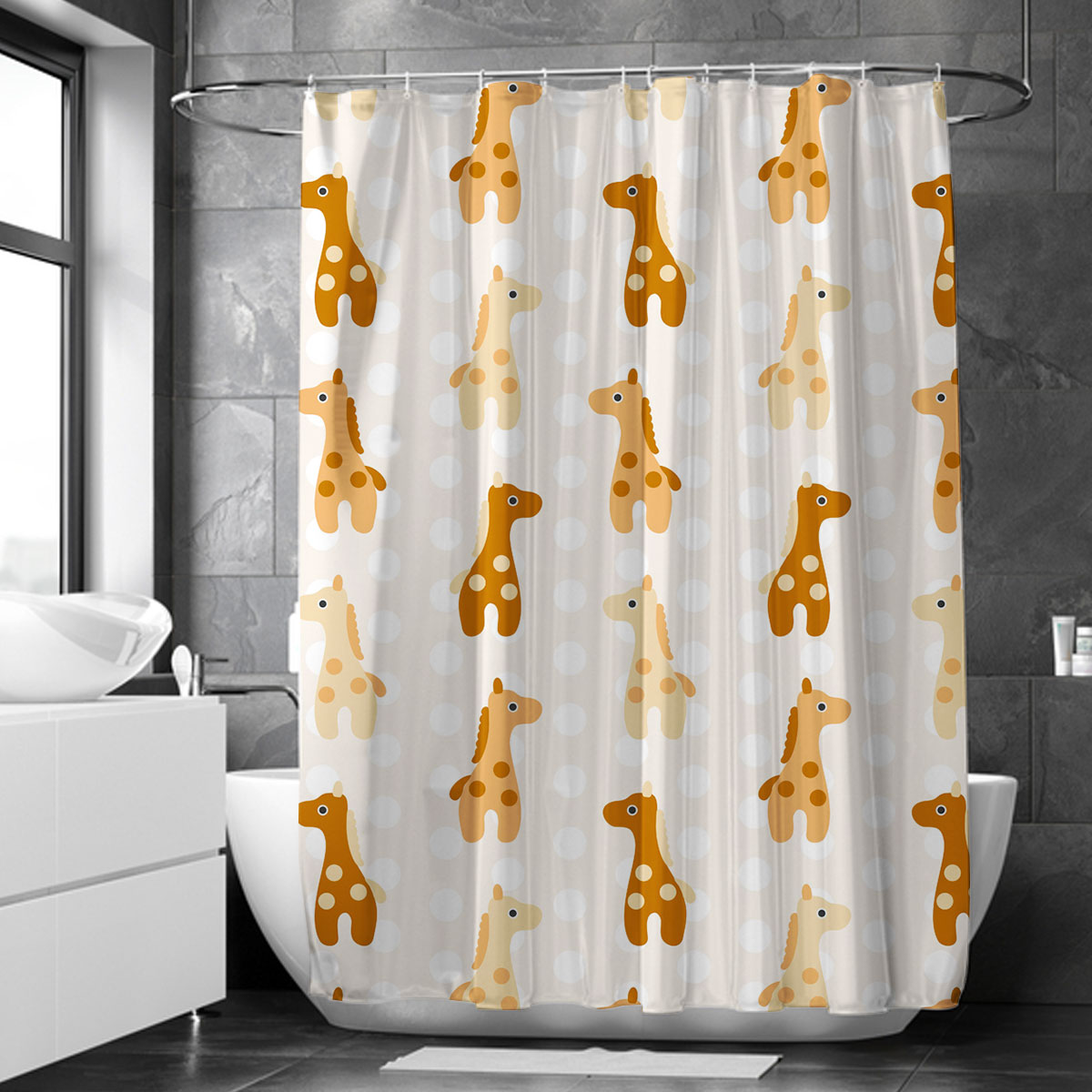 Dots Giraffe Shower Curtain 6