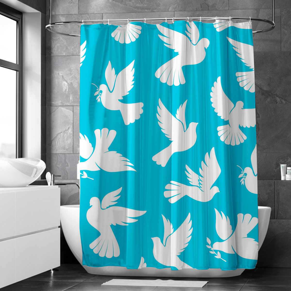 Flying Dove Peace Shower Curtain 6
