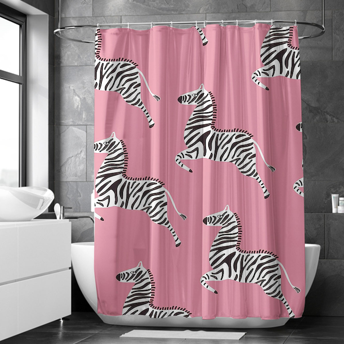 Jumping Zebra Shower Curtain 6