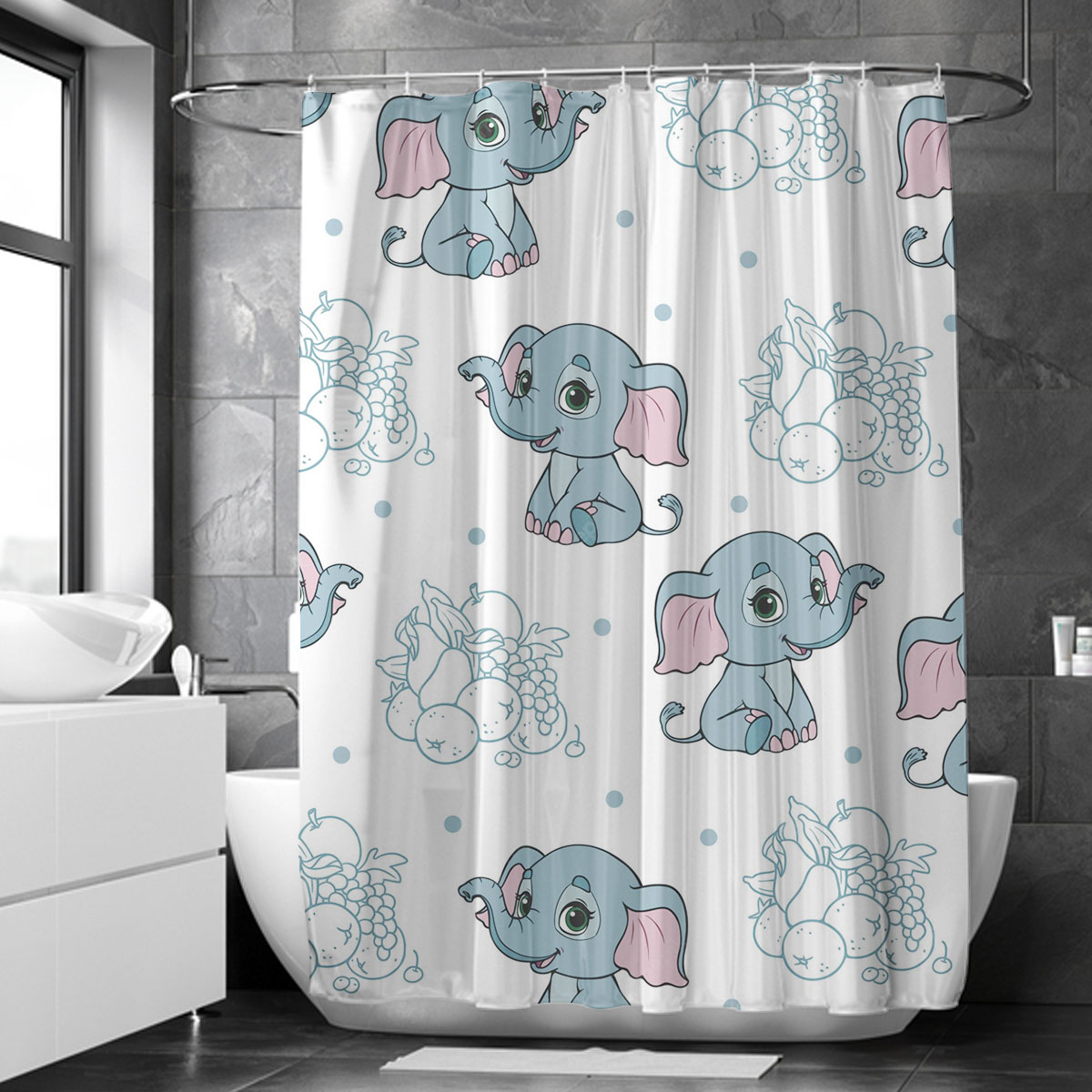 Little African Elephant Shower Curtain 6