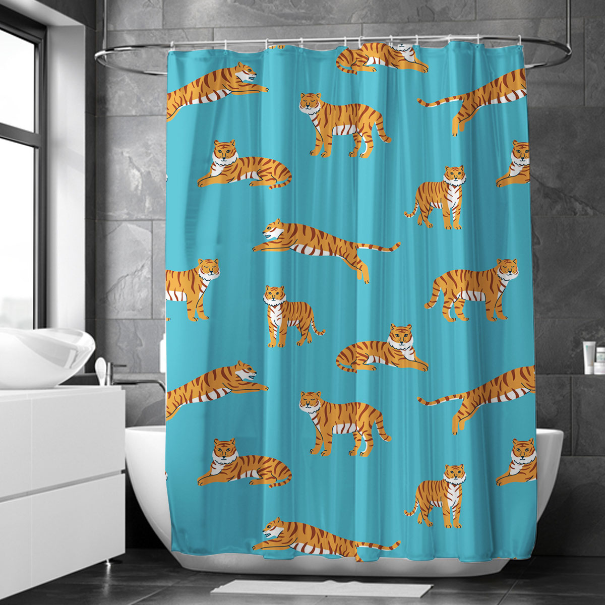 Peaceful Tiger Shower Curtain 6