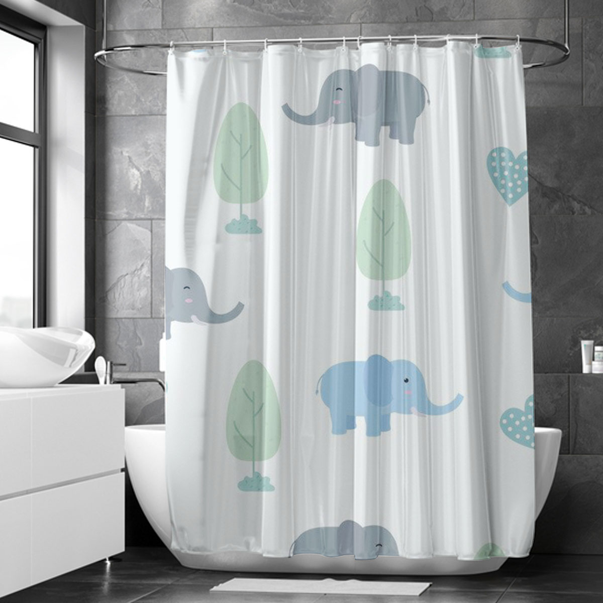 Rainforest Asian Elephant Shower Curtain 6