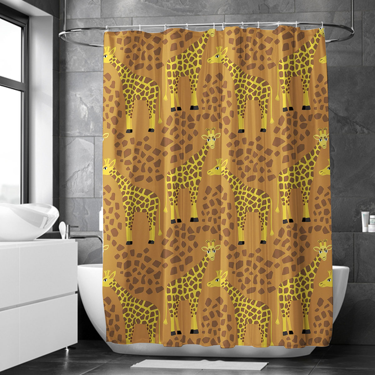 Savanna Giraffe Shower Curtain 6