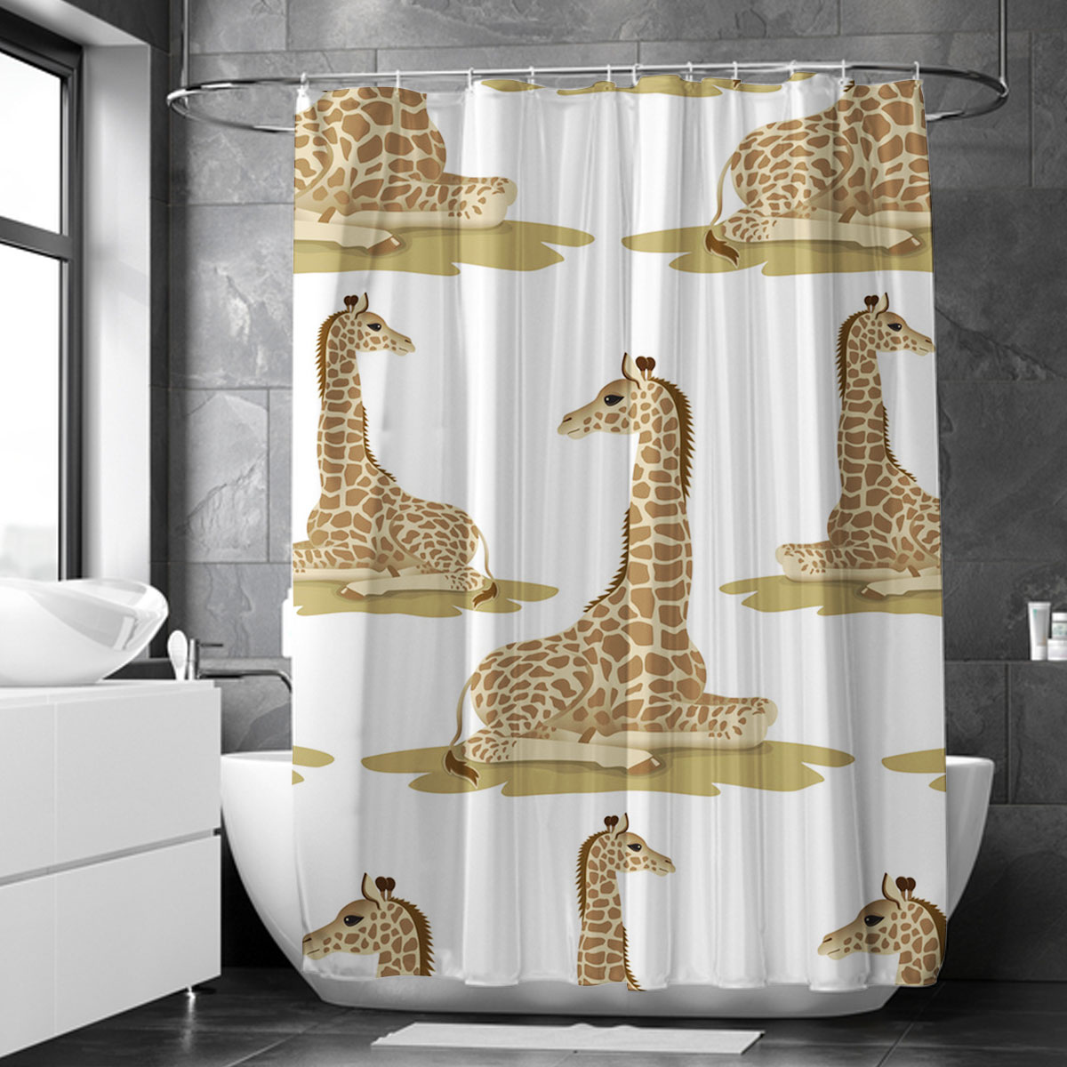 Sitting Giraffe Shower Curtain 6