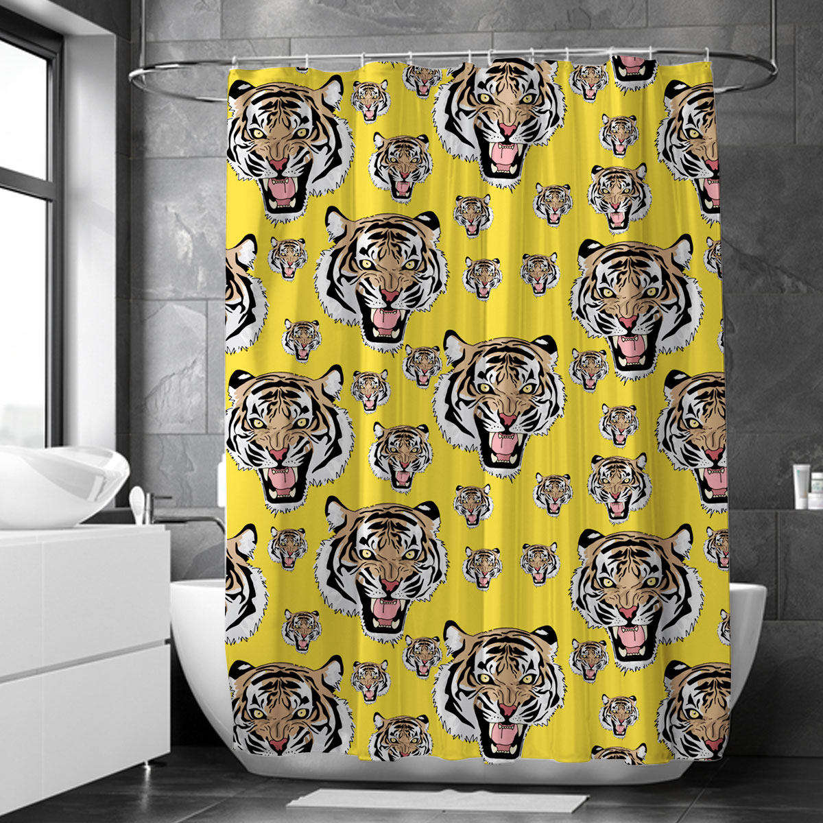 Tiger Face Shower Curtain 6