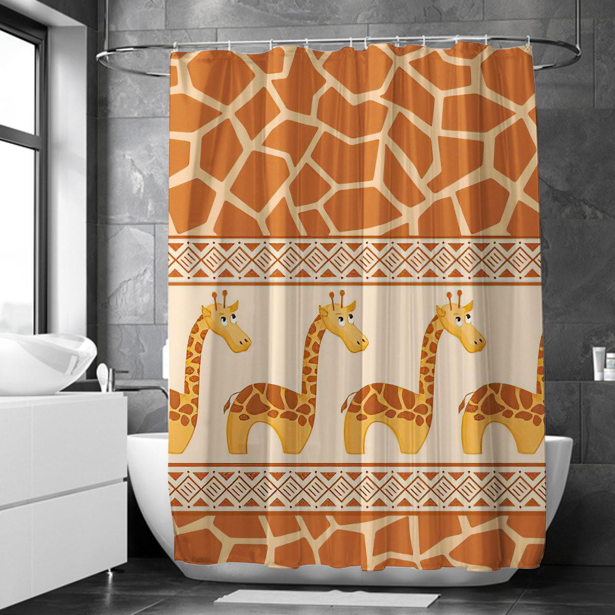 Vintage Giraffe Shower Curtain 6