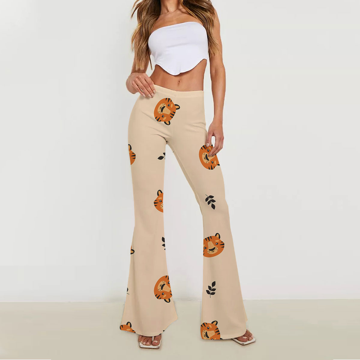 Tiger And A Leaf Skinny Flare Pants 6