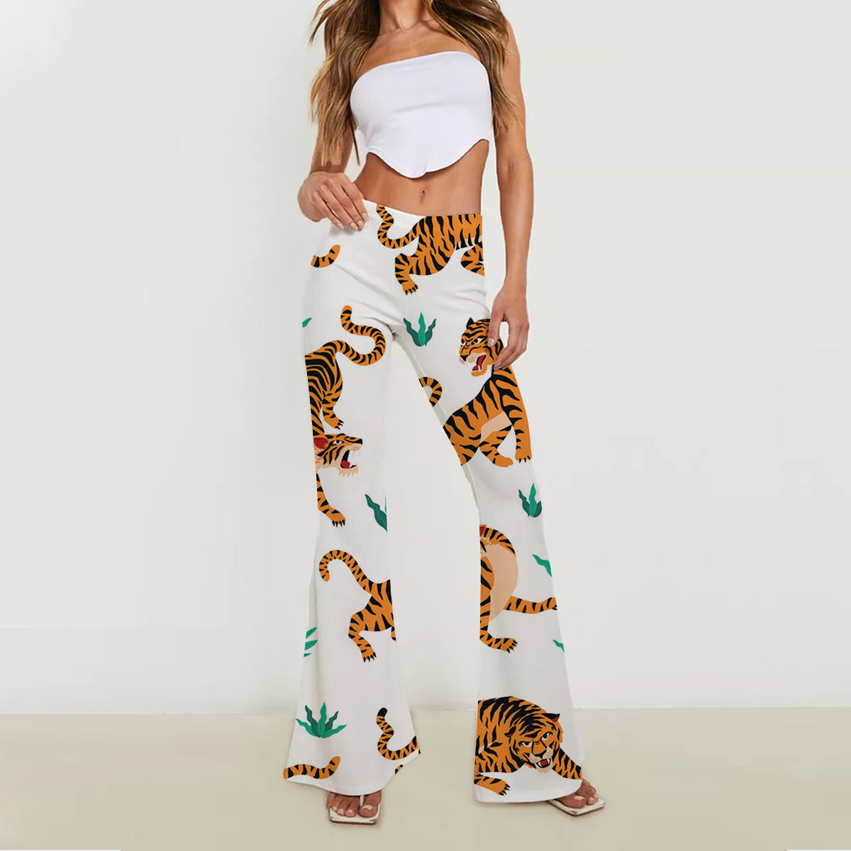 Tiger And Grass Skinny Flare Pants 6
