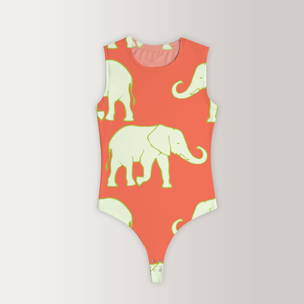African Elephant Sleeveless Bodysuit 6