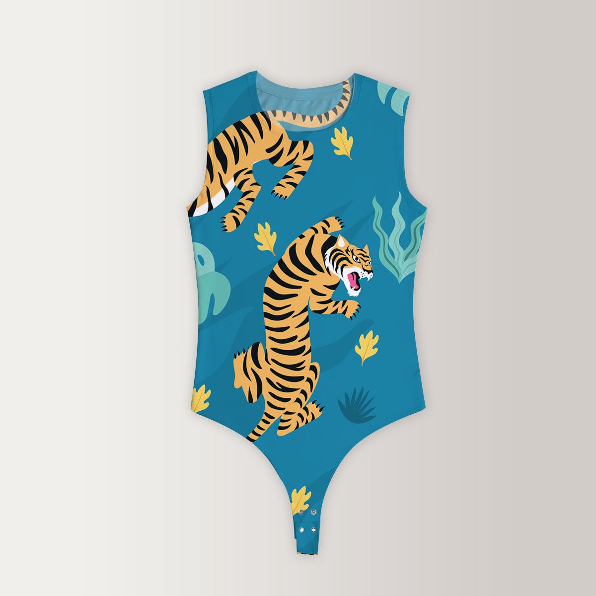 Blue World Tiger Sleeveless Bodysuit 6
