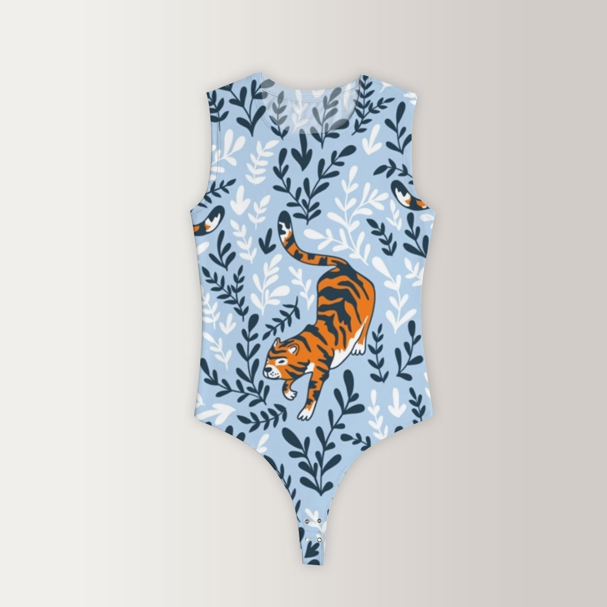 Floral Tiger Sleeveless Bodysuit 6