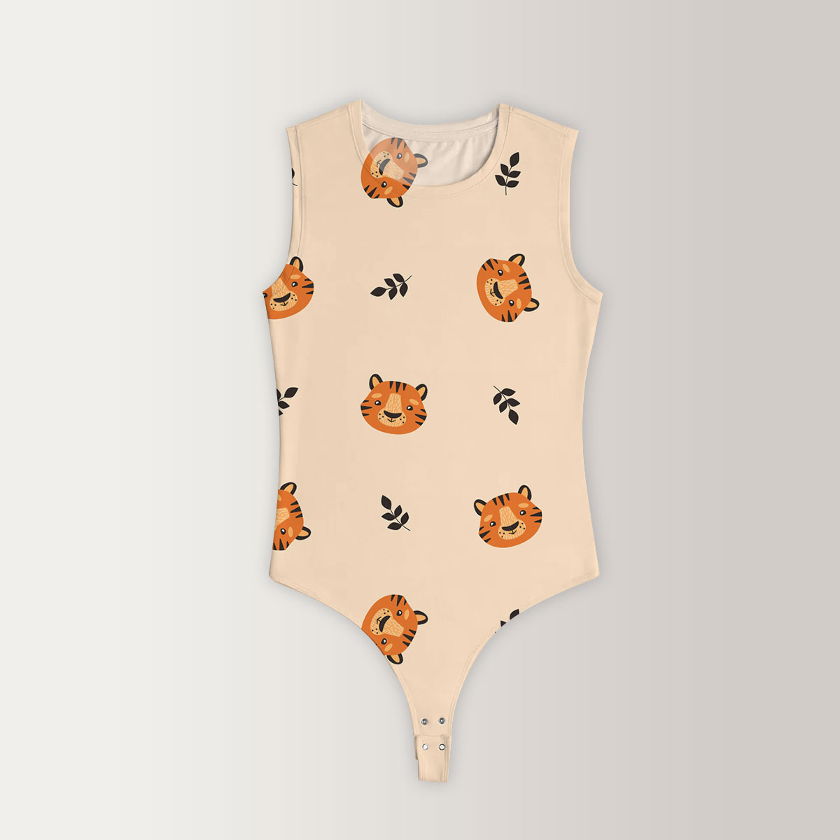 Tiger And A Leaf Sleeveless Bodysuit 6