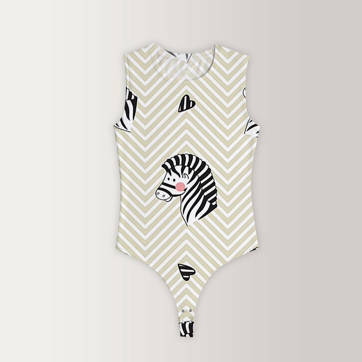 Zebra Little Heart Sleeveless Bodysuit 6