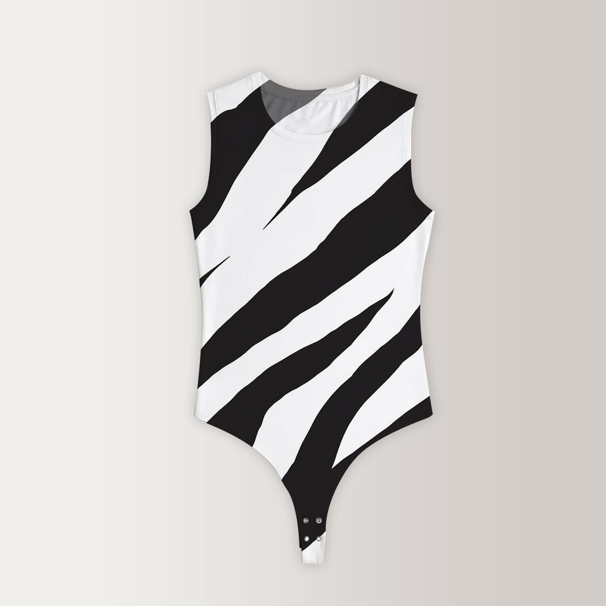 Zebra Skin Sleeveless Bodysuit 6