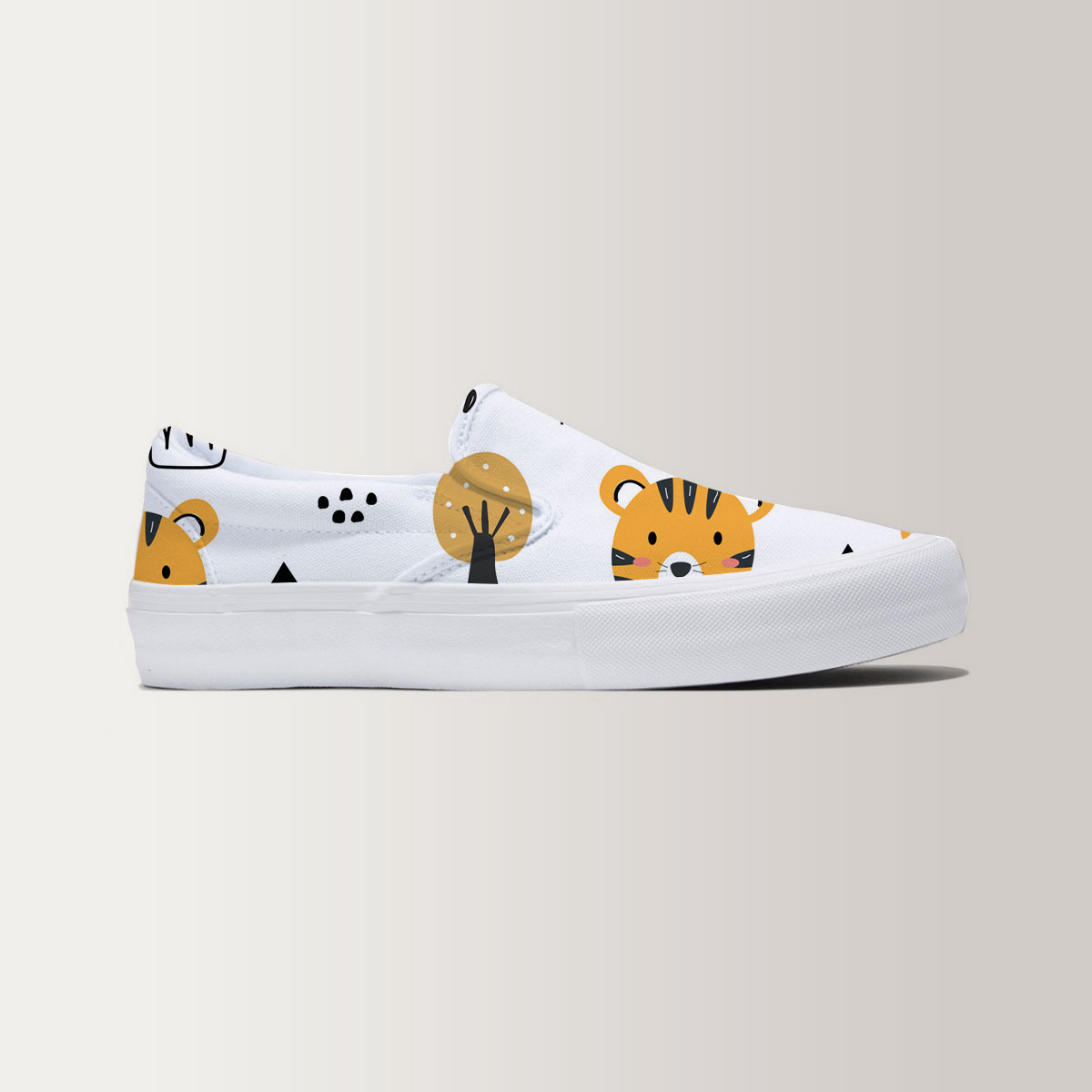 Cartoon Cute Flat Tiger Slip On Sneakers 6