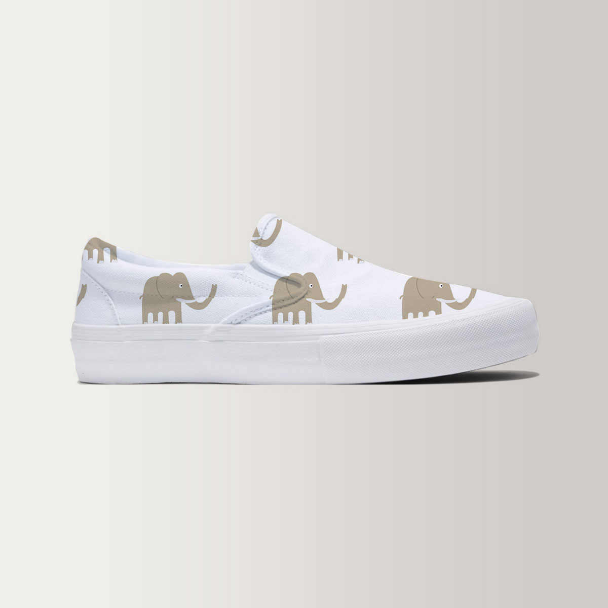 Cartoon Standing African Elephant Slip On Sneakers 6