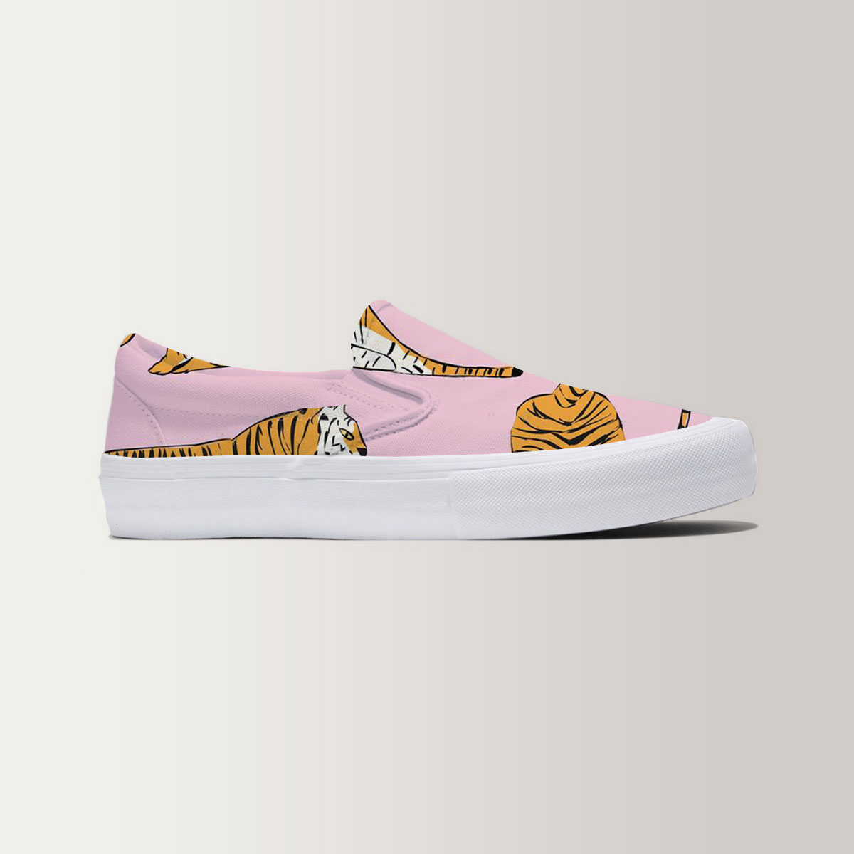 Cartoon Tiger Pink Slip On Sneakers 6
