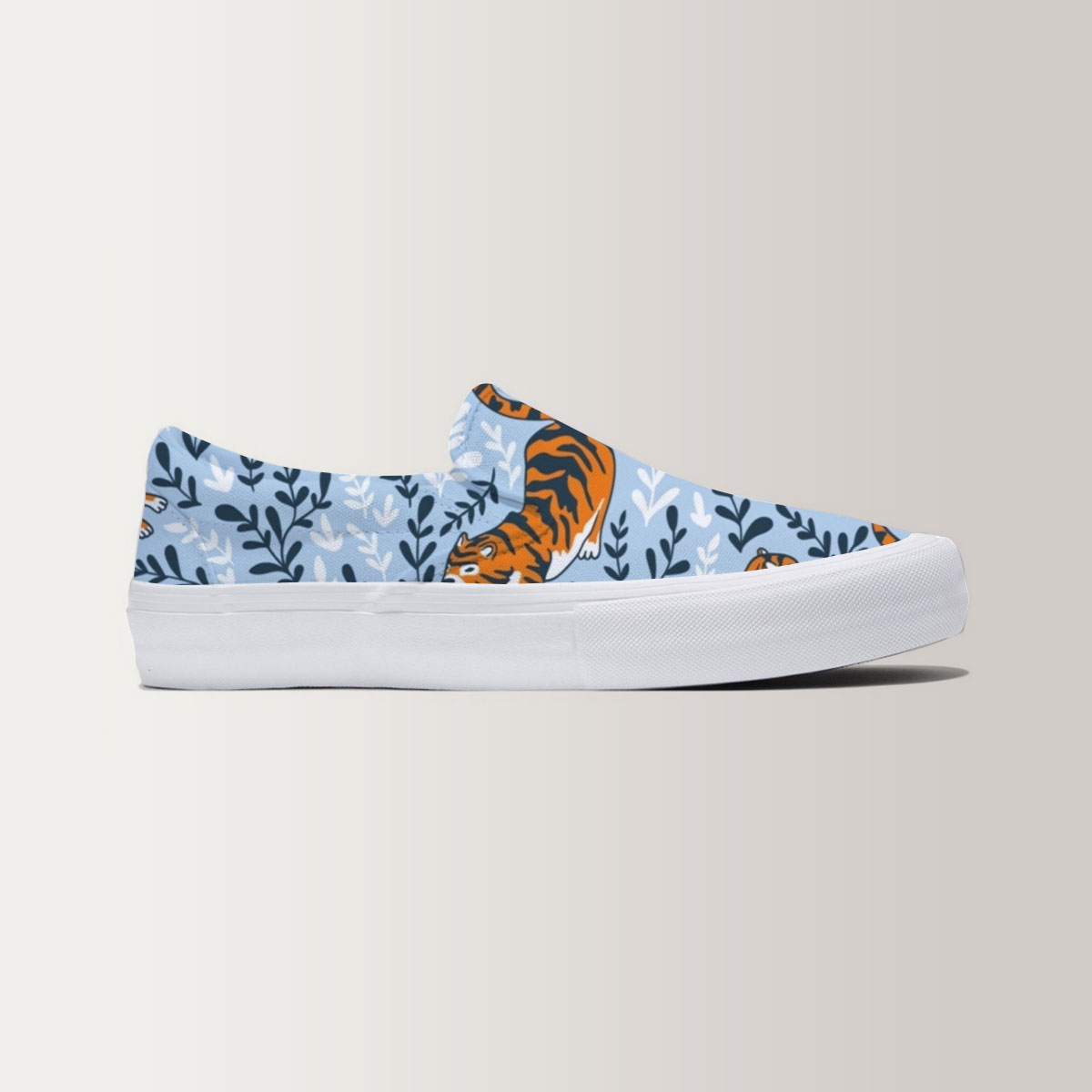 Floral Tiger Slip On Sneakers 6