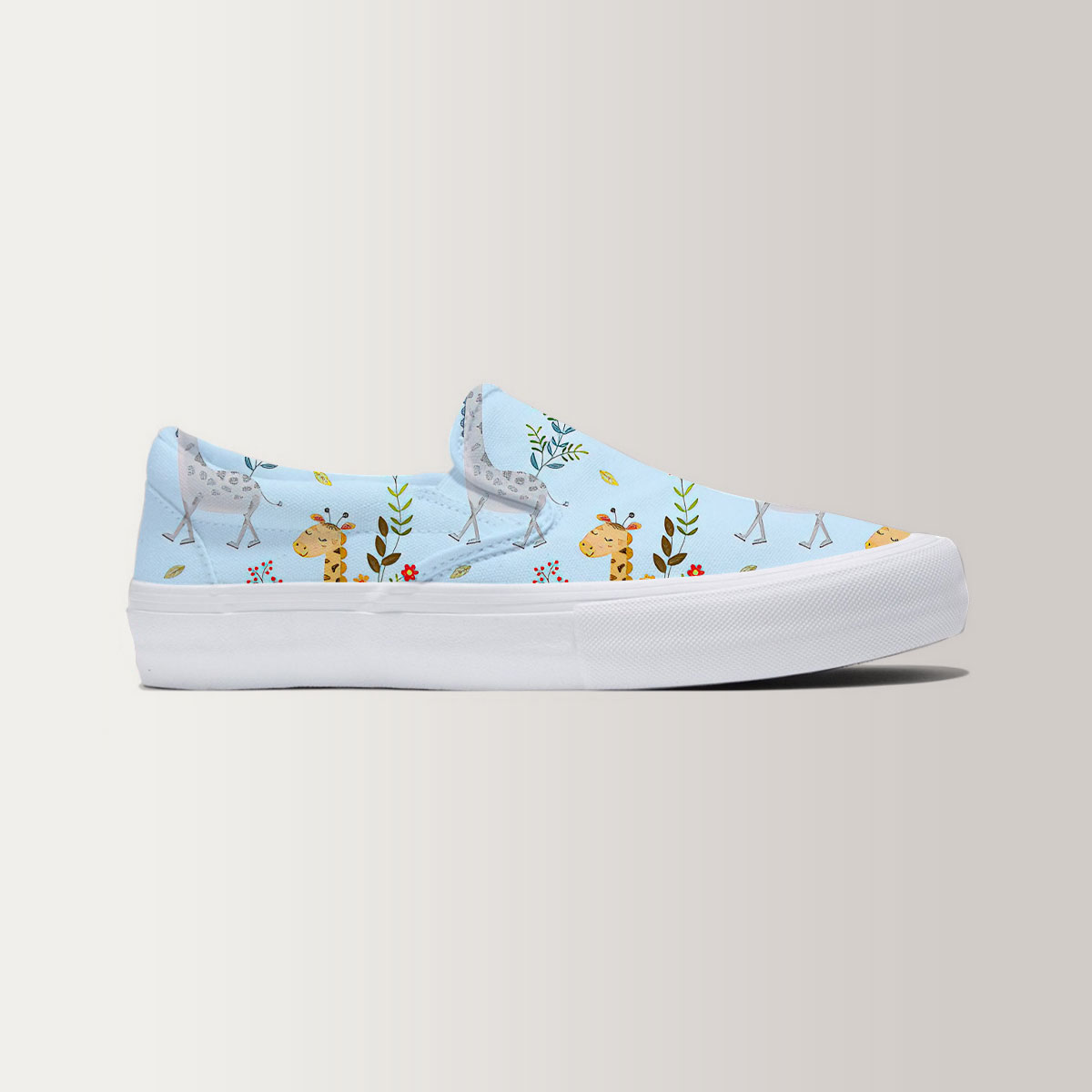 Flower Giraffe Slip On Sneakers 6