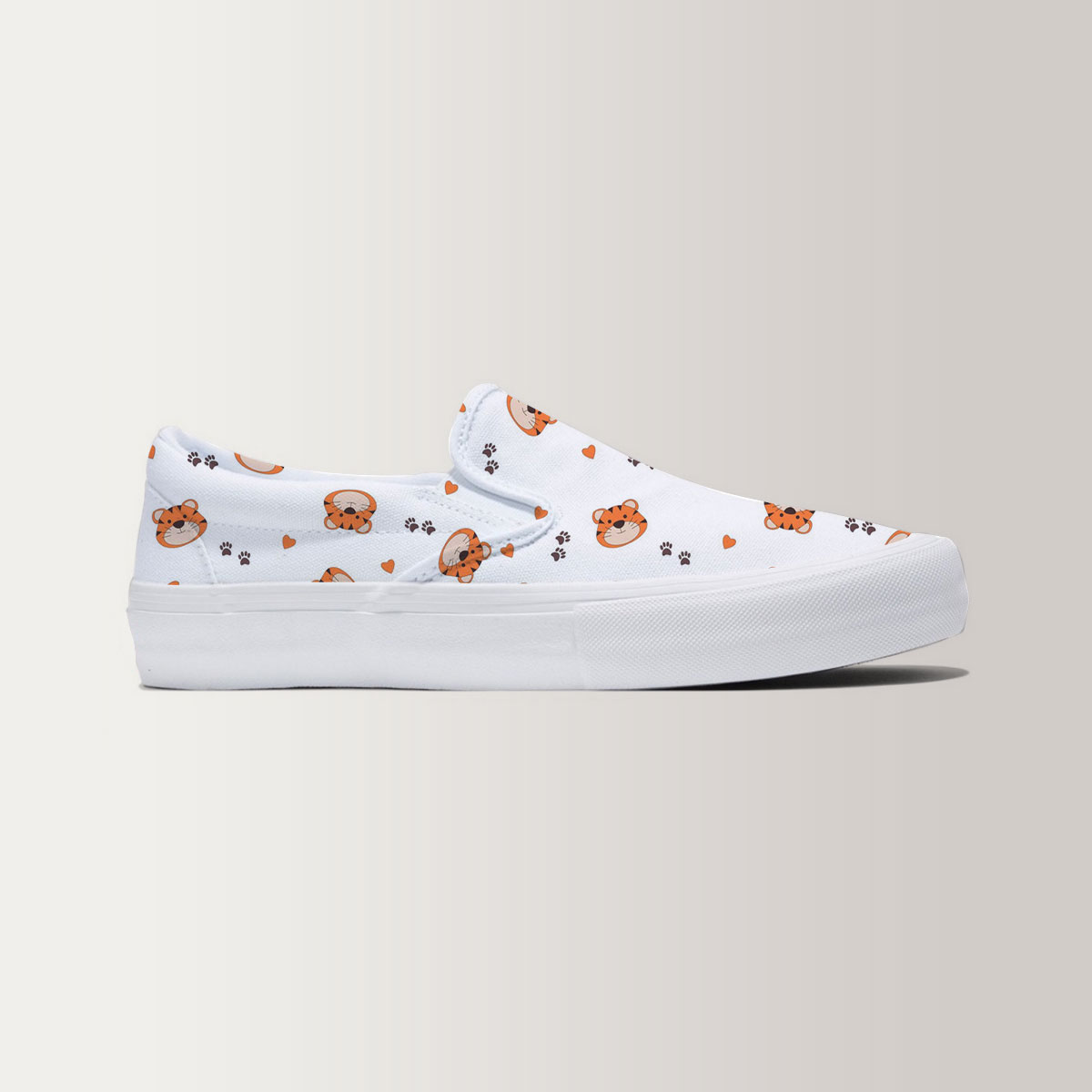 Tiger Heart And Paw Slip On Sneakers 6