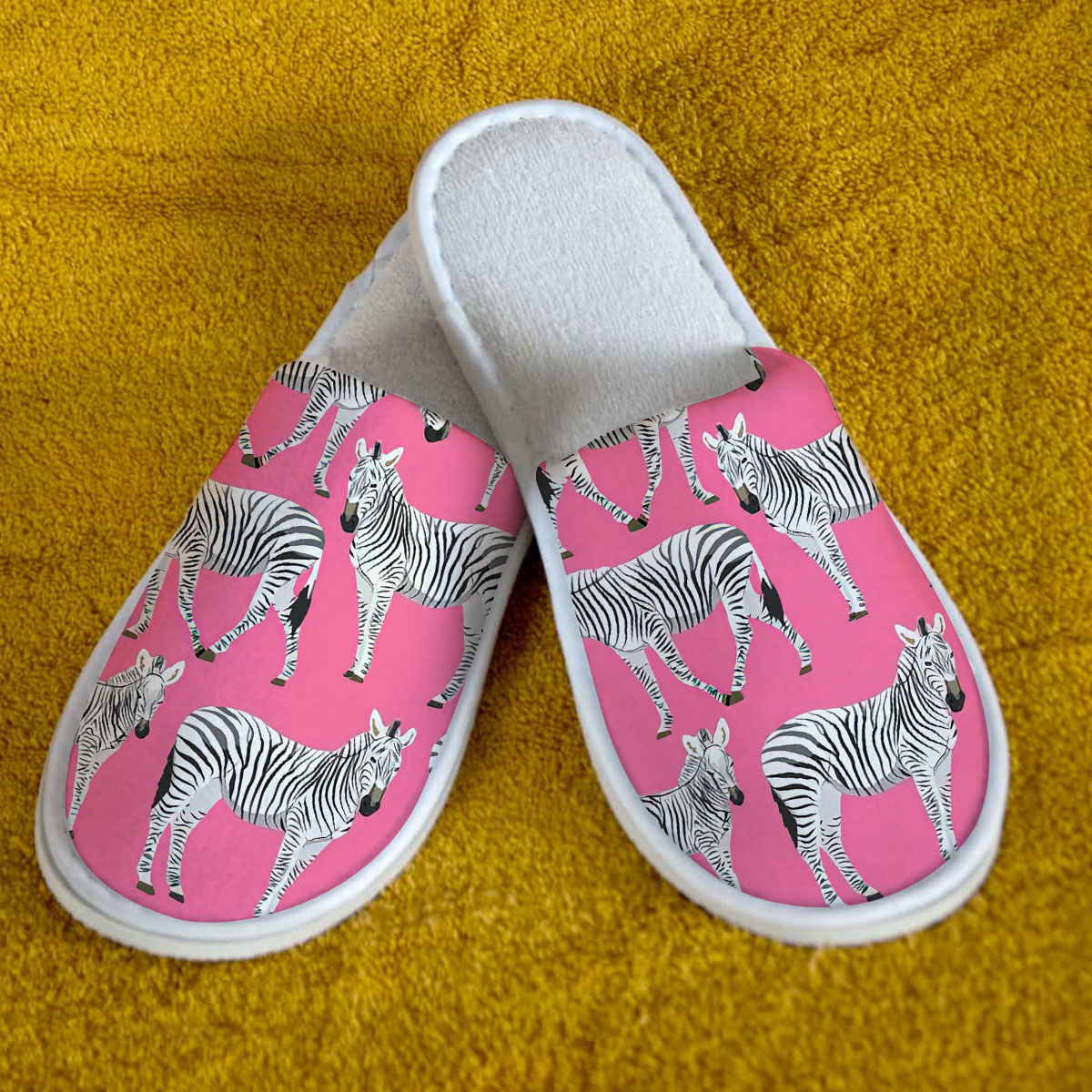 Zebra On Pink Slipper 6