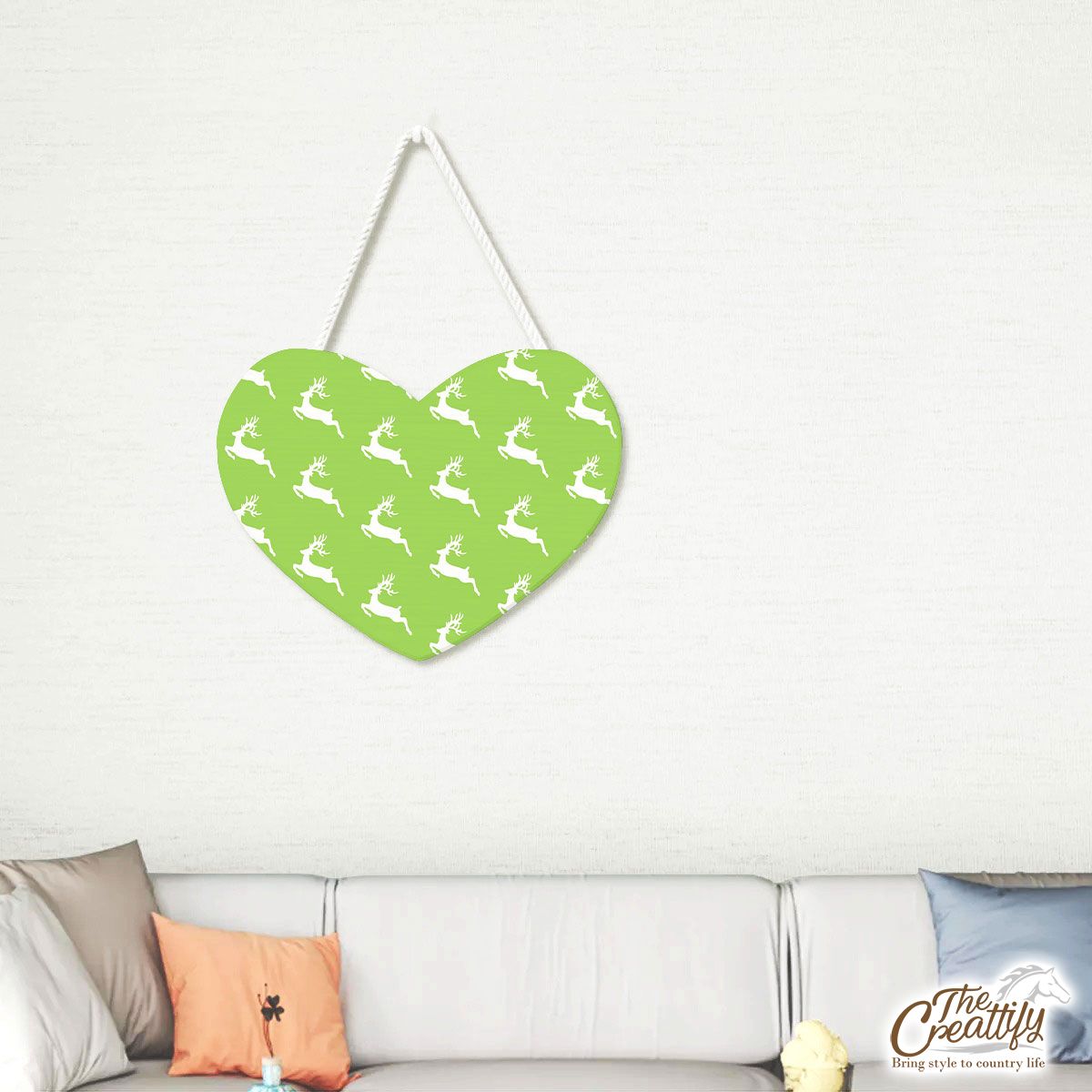 Christmas Reindeer On The Green Background Heart-Shaped Tablet
