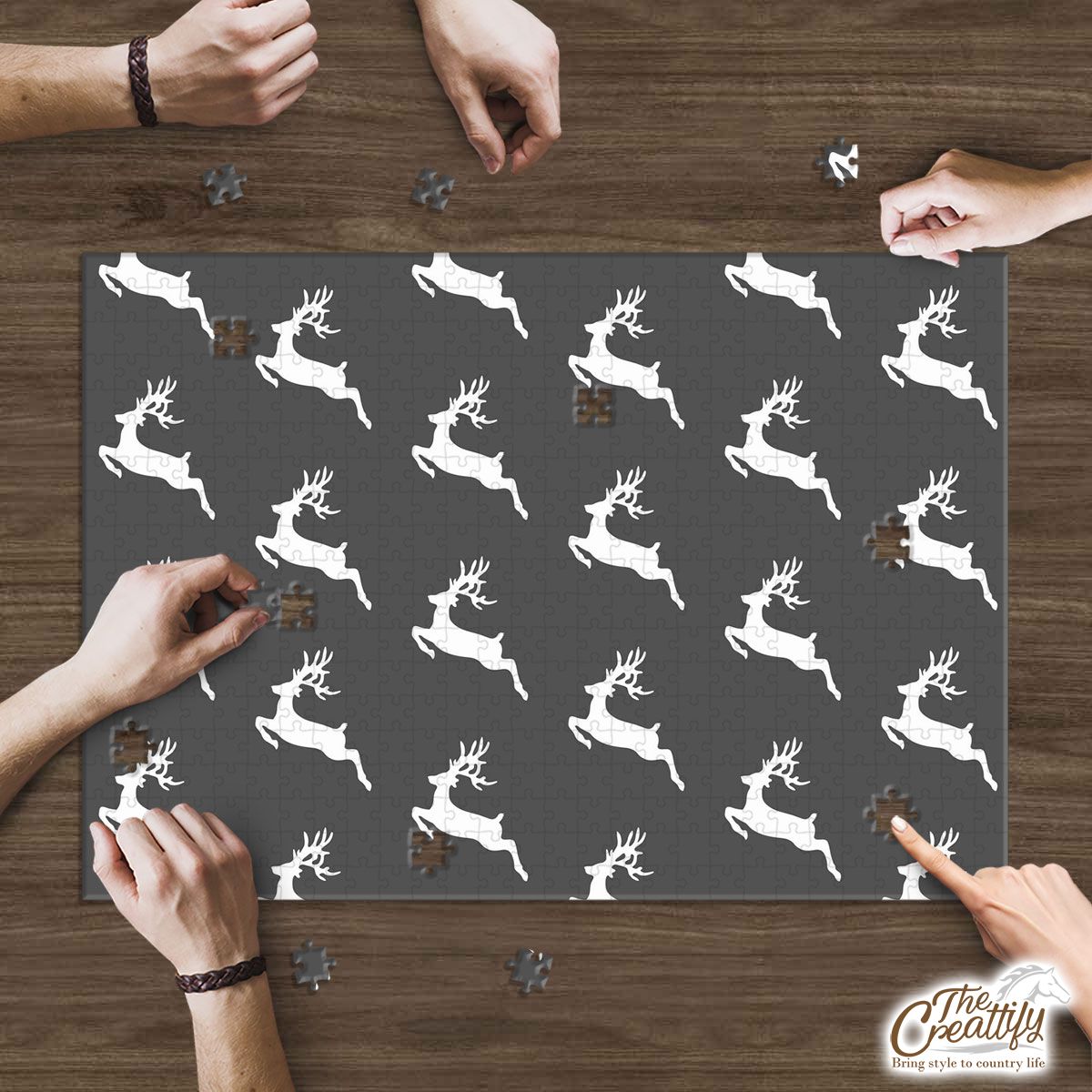 Grey And White Reindeer Puzzle