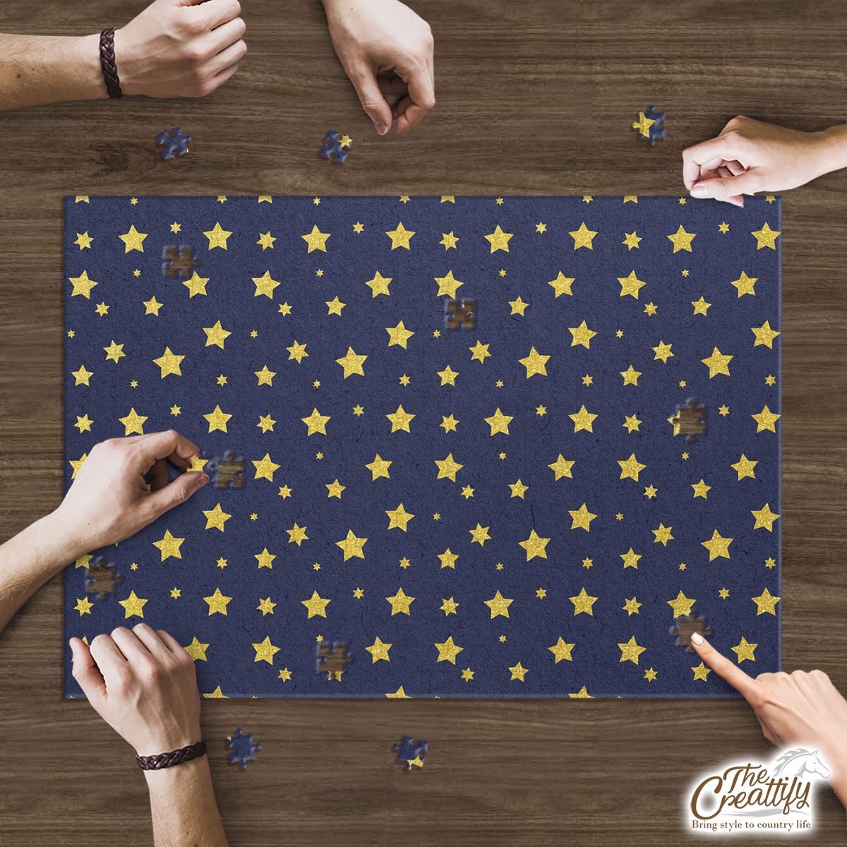 Star Sparkling Golden For Night Christmas, Christmas Gift Ideas Puzzle