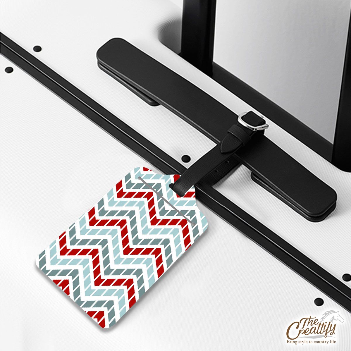 Blue And Red Zig Zag Stripe Luggage Tags