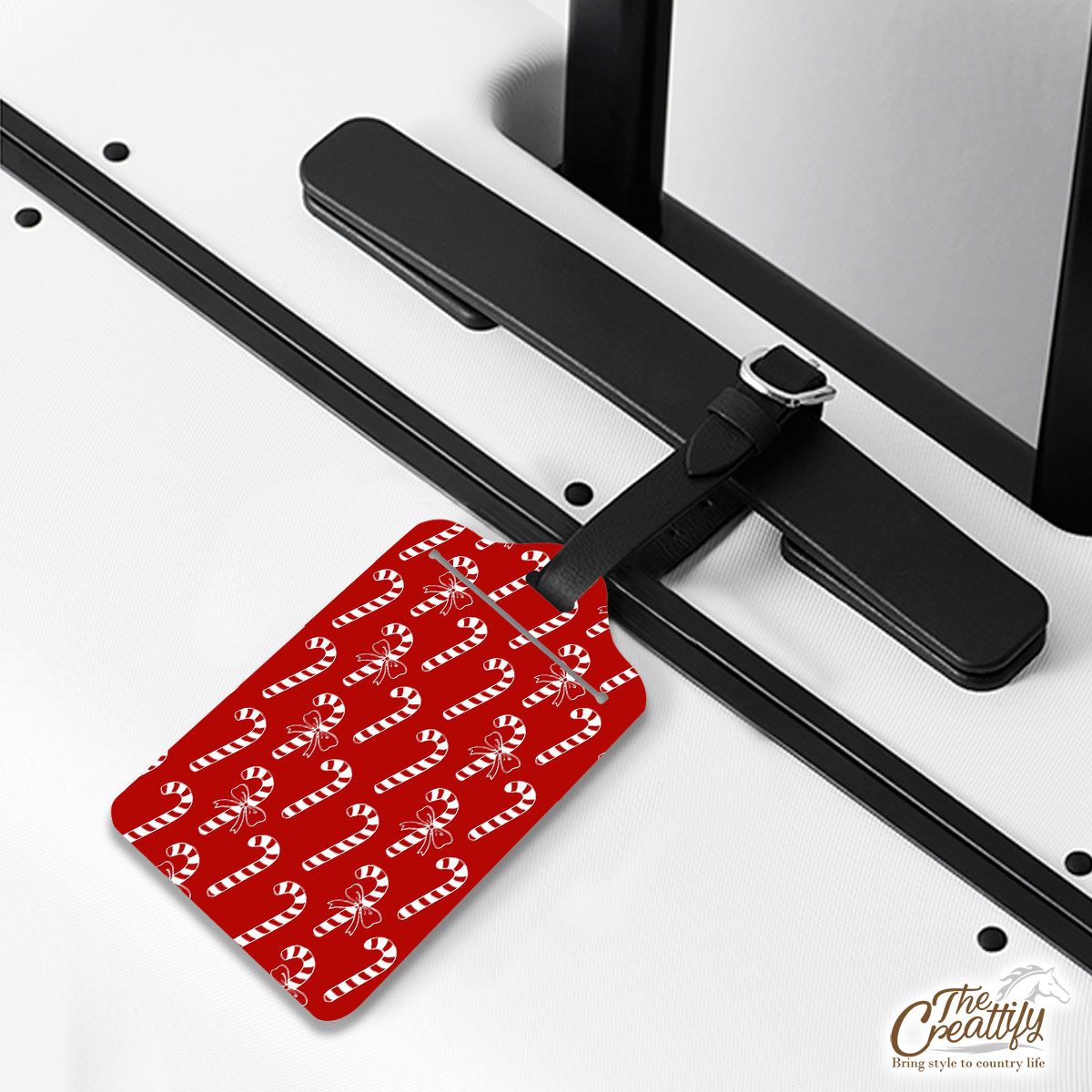 Candy Cane Red Christmas Luggage Tags